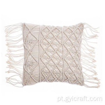 macrame capa de almofada